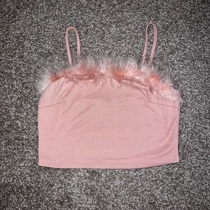 Lightly worn Pink Shein Crop Top in Size L